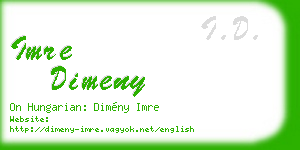 imre dimeny business card